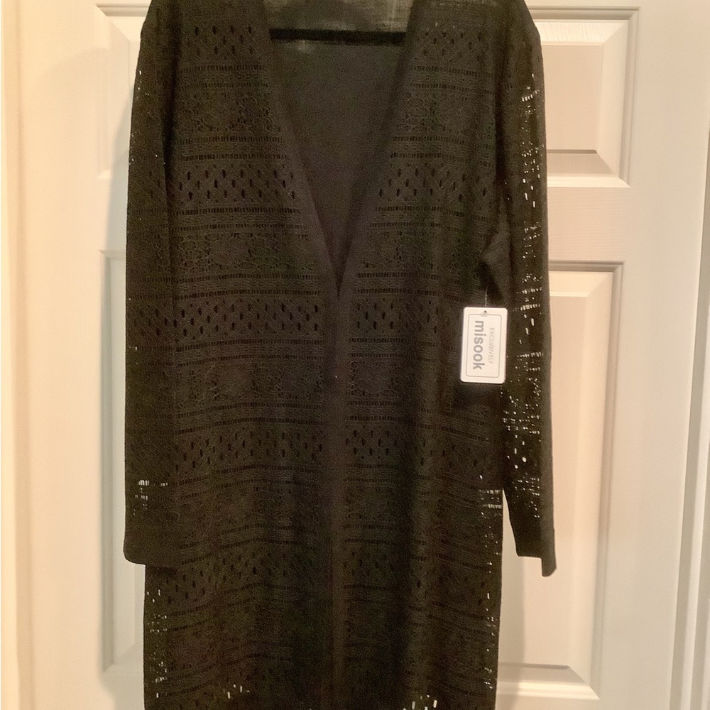 Beautiful Misook Black Jacket w/ cut out design on front panels. 3X